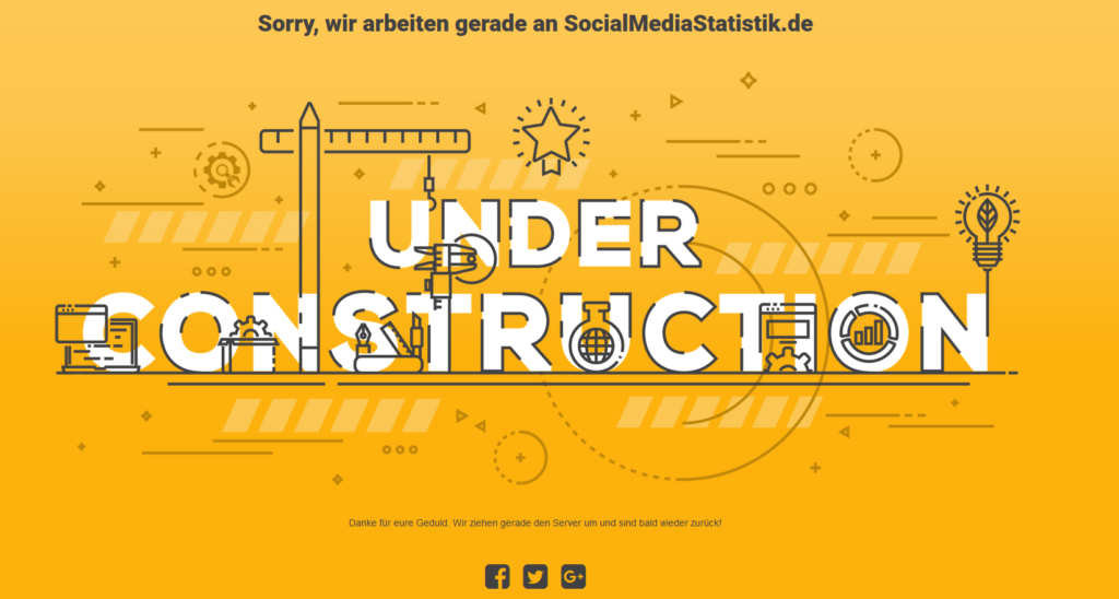 Social Media Statistiken was under construction