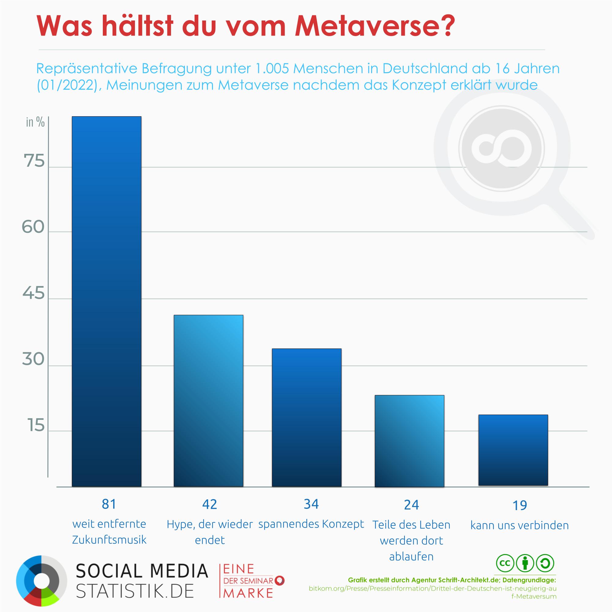 Infografik Social Media Statistik zum Thema metaverse